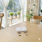 Purple Crystal Flower Drop Earrings - Gold Tone Dangle