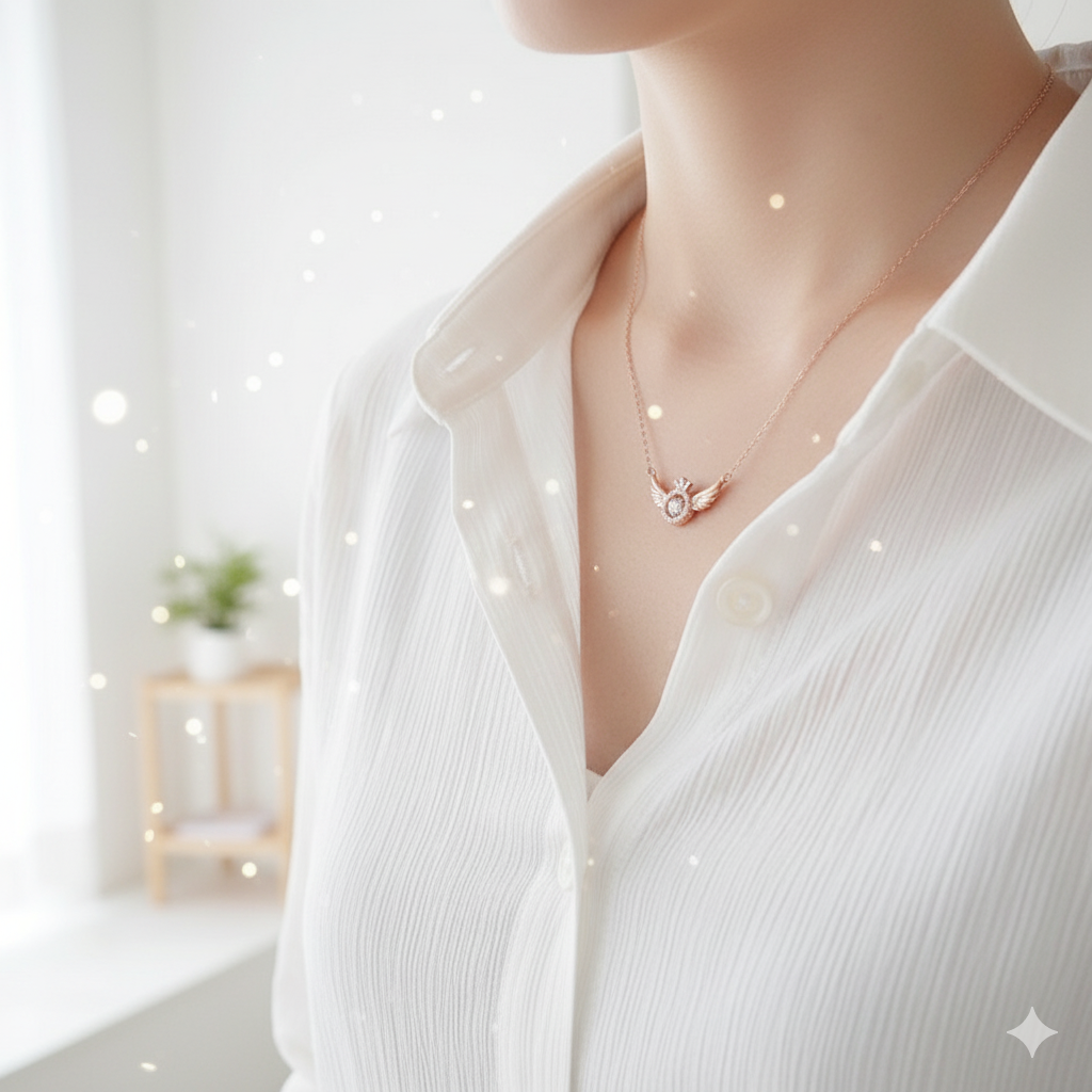 Rose Gold Crown Pendant Necklace - Cubic Zirconia Gift