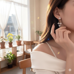 Elegant CZ Crystal Dangle Drop Earrings - Wedding Jewelry