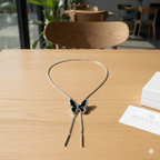 Black & White Butterfly Lariat Necklace - Ayat'e Jewels