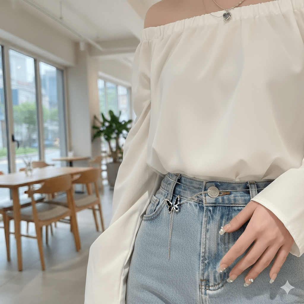 Black & White Butterfly Lariat Necklace - Ayat'e Jewels