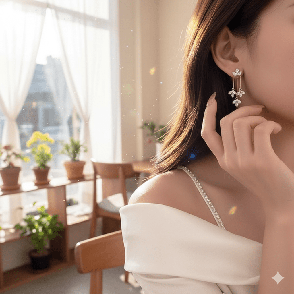 Elegant CZ Crystal Dangle Drop Earrings - Wedding Jewelry - Ayat'e Jewels