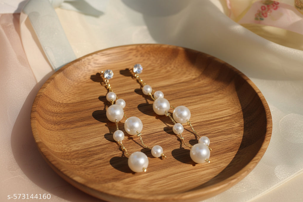 Elegant Pearl Drop Earrings for Women - Ayat'e Jewels