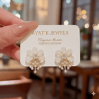 Elegant Resin Flower Stud Earrings with Pearl Dangles - Ayat'e Jewels