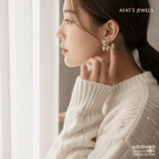 Flocked Teddy Bear Stud Earrings with Red Bow - Ayat'e Jewels