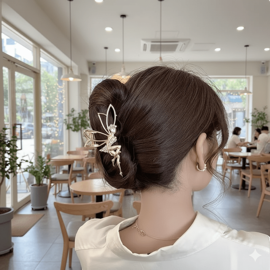 Gold Fairy Hair Claw Clip with Rhinestones - Ayat'e Jewels