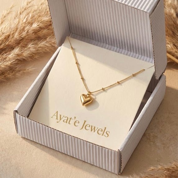Golden Heart Pendant Necklace – Luxury Gift Edition - Ayat'e Jewels