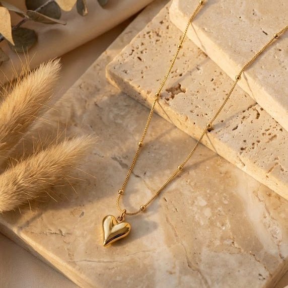 Golden Heart Pendant Necklace – Luxury Gift Edition - Ayat'e Jewels