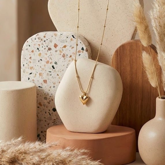 Golden Heart Pendant Necklace – Luxury Gift Edition - Ayat'e Jewels
