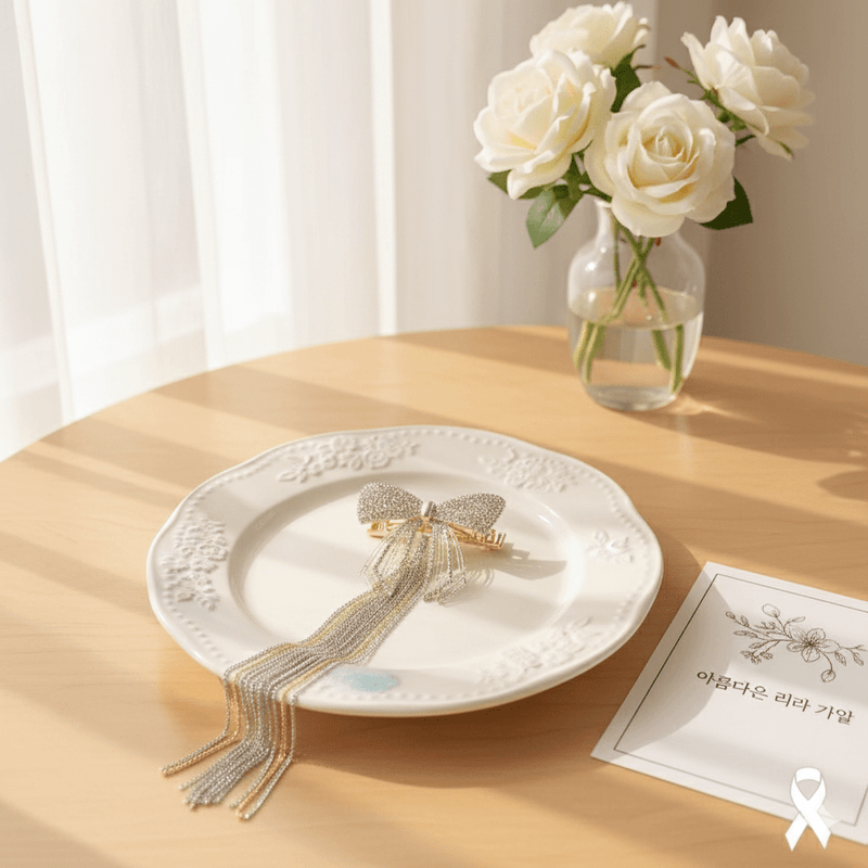 Rhinestone Bow Hair Clip with Gold Tassels - Ayat'e Jewels