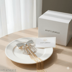 Rhinestone Bow Hair Clip with Gold Tassels - Ayat'e Jewels