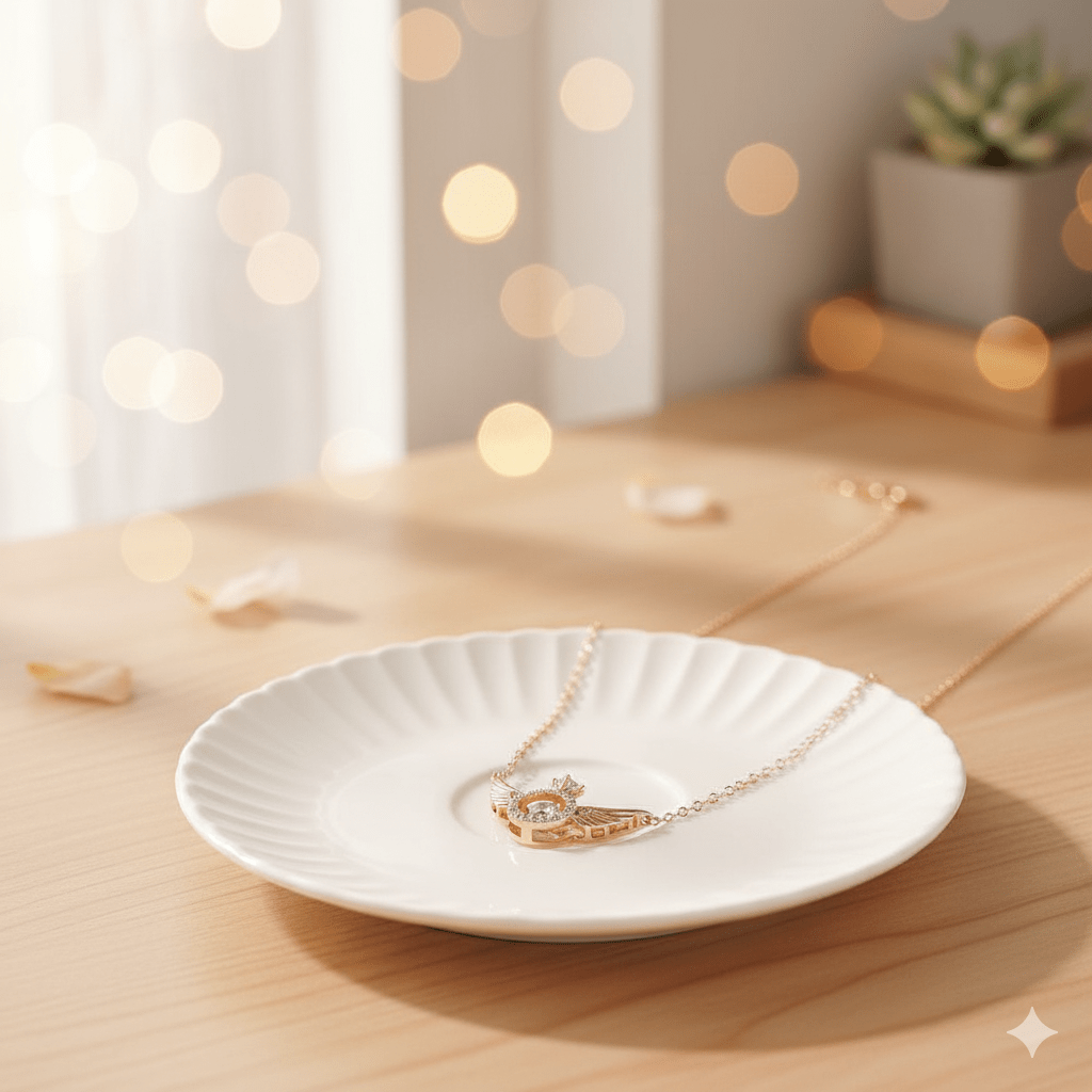 Rose Gold Crown Pendant Necklace - Cubic Zirconia Gift - Ayat'e Jewels