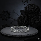 Silver Plated Convertible Bracelet Ring - Adjustable Intimate Jewelry with Crystals - Ayat'e Jewels